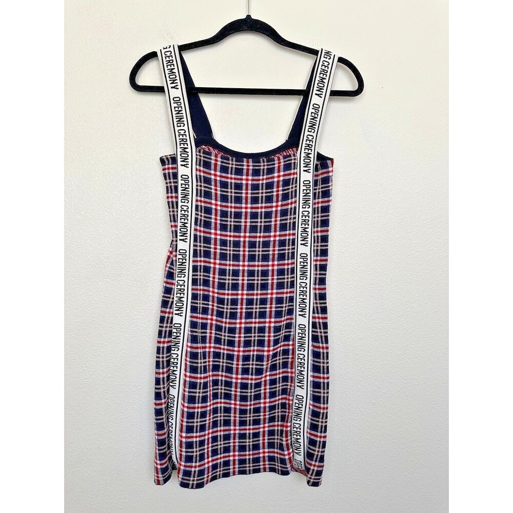 Opening Ceremony Tartan Plaid Logo Dress Mini Plaid Red Streetwear Women's Small